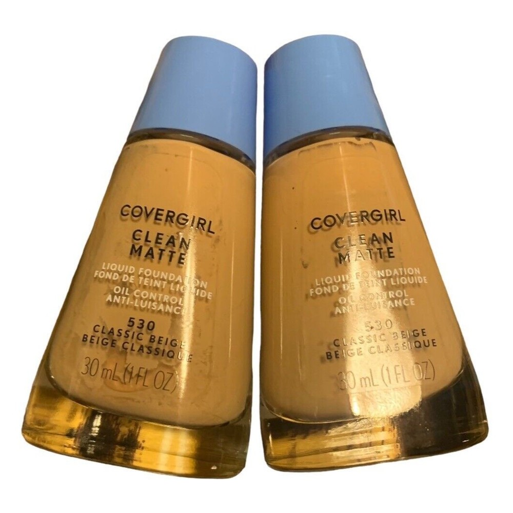 2 Covergirl Clean Matte Liquid Foundation, 530 Classic Beige, 1 Fl Oz